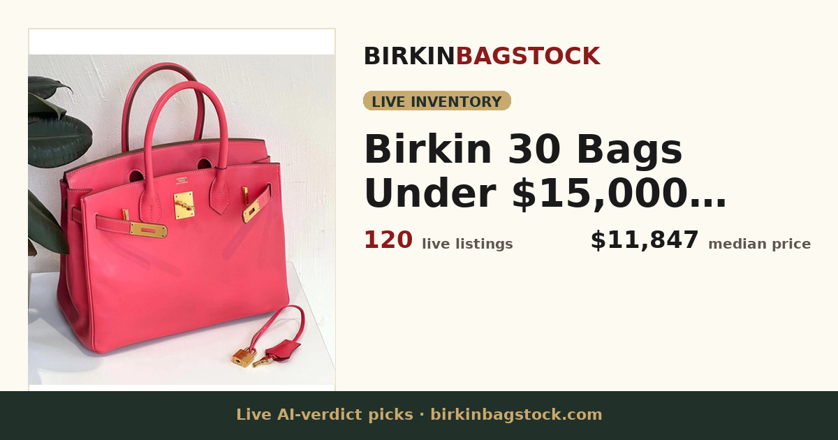 Hermès Birkin 30 Bags Under $15,000 | Find Your Birkin
